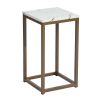 Set Of 2 End Table Set; Square Side Tables; Marble & Gold