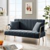 [New Design] Modern and comfortable Dark Grey Australian cashmere fabric sofa; comfortable loveseat with two throw pillows