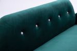 [New+Video]2156 sofa includes 2 pillows 58" green velvet sofa for small spaces