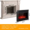 Costway 28.5" Fireplace Electric Embedded Insert Heater Glass Log Flame Remote