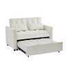 OFF WHITE VELVET SOFA BED