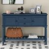 U_STYLE 47'' Modern Console Table Sofa Table for Living Room with 2 Drawers; 2 Cabinets and 1 Shelf