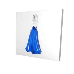 Lady in blue - 12x12 Print on canvas