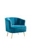 Modern furniture blue velvet armchair living room bedroom