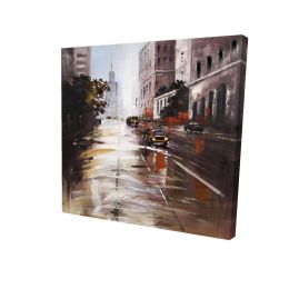 Morning street scene - 12x12 Print on canvas