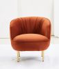 Living Room Chair Mid-Century Modern Accent Chairs Cozy Armchair Reading Gaming Lounge Arm Chair with Metal Legs for Bedroom Office