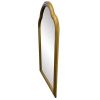 Arched Top Handcrafted Metal Encased Accent Wall Mirror; Antique Gold; DunaWest