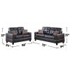 2 Piece Faux Leather Sofa and Loveseat Set in Espresso