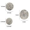 Handcrafted Decorative Orb Ball; Textured; Polyresin and Glass; Set of 3; Antique Silver; DunaWest