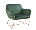 Keira Green Velvet Accent Chair with Metal Base