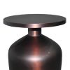 24 Inch Metal Frame End Table with Round Top and Bottle Shape Base; Garnet Red; DunaWest