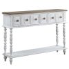 Bence Console Table in Dark Charcoal &amp; Antique White Finish AC00280