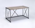 Jodie Console Table in Rustic Oak &amp; Antique Black Finish AC00905