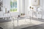 Ciddrenar End Table; Marble Top & White Finish 84312