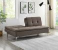 Attractive Style Chocolate Color 1pc Sofa Bed Fabric Upholstered Plush Seating Modern Living Room Furniture