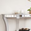 Lindsay Mirrored Demilune Console Table