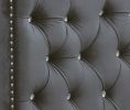 Afreen Button Tufted Sofa Finished with Velvet Fabric Upholstery in Gray