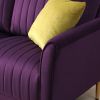 Purple Velvet Accent Chair Living Room Chair Upholstered Middle Chair With Gold Legs ; not sold separately; needs to be combined with other parts or m