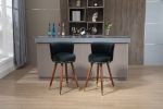 COOLMORE Counter Height Bar Stools Set of 2 for Kitchen Counter Solid Wood Legs with a fixed height of 360 degrees