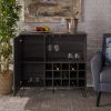 Lochner Mid Century Modern Wine Rack Bar Cabinet