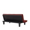 Modern Fabric Futon Sofa Bed; Convertible Folding Futon Sofa Bed Sleeper for Home Living Room.(RED)