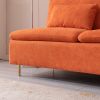 Modern Armless Loveseat Couch; Armless Settee Bench; Orange Cotton Linen-59.8''