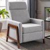 Wood-Framed Upholstered Recliner Chair Adjustable Home Theater Seating with Thick Seat Cushion and Backrest Modern Living Room Recliners; Gray