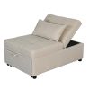 Folding Ottoman; Sofa Bed; Chair(Beige)