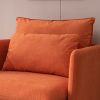 Modern fabric accent armchair; upholstered single sofa chair; Orange Cotton Linen-30.7''