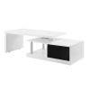 ACME Buck II Coffee Table w/Swivel Top in White &amp; Black High Gloss Finish LV00997