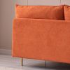 Modern Armless Loveseat Couch; Armless Settee Bench; Orange Cotton Linen-59.8''