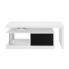 ACME Buck II Coffee Table w/Swivel Top in White &amp; Black High Gloss Finish LV00997