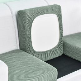 Pure color stretch all-inclusive sofa cover (Option: Cypress green-Big S)