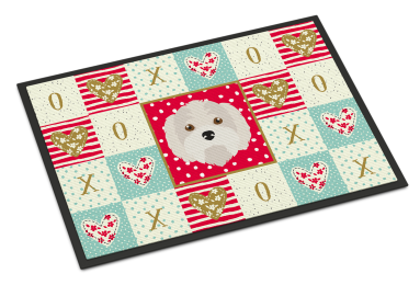 Multi Themed Dog Face XOXO Mat (size: 27 x 18)