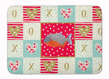 Multi Themed Fish XOXO Mat (Color: Piranha, size: 27 x 19)