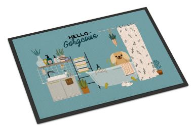 Multi Themed Dog in Bathtub Indoor or Outdoor Mat (size: 36 x 24)