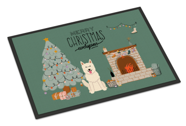 Multi Themed Dog Christmas Everyone Indoor or Outdoor Mat (size: 27 x 18)