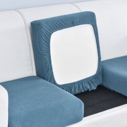 Pure color stretch all-inclusive sofa cover (Option: West Lake Blue-Big L)