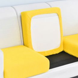 Pure color stretch all-inclusive sofa cover (Option: Lemon yellow-Big M)