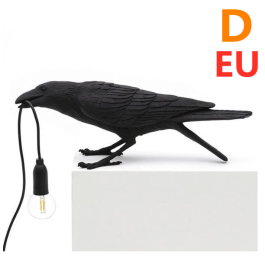 Creative Auspicious Bird Resin Wall Lamp Decoration (Option: Black-D-EU)