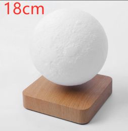 Magnetic Levitation Table Lamp Moon Light 3D Printing Planet Night Light (Option: Khaki18cm-AU)