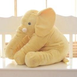 Soft Comfort Elephant Plush Toy  Accompany Sleeping Baby Sleep Child Pillow Leather Shell (Option: Yellow-40cm)